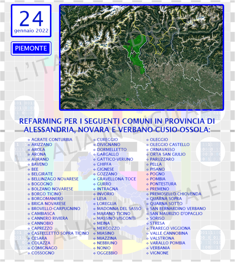 COMUNI 24 gennaio PIEMONTE