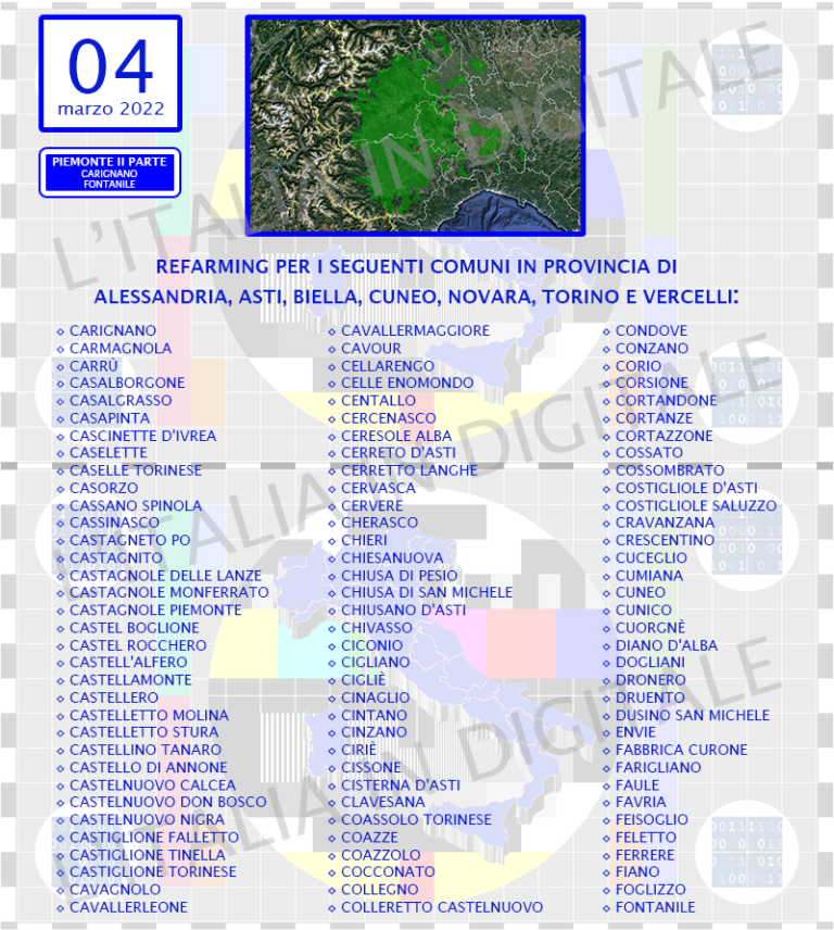 COMUNI 04 marzo piemonte 2