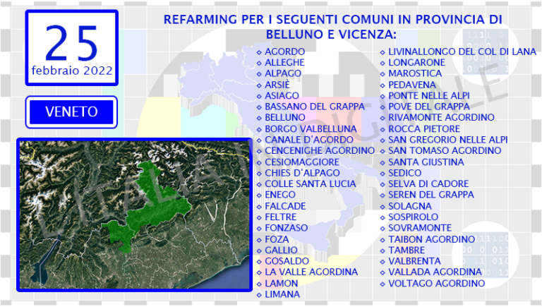 COMUNI 25 febbraio veneto
