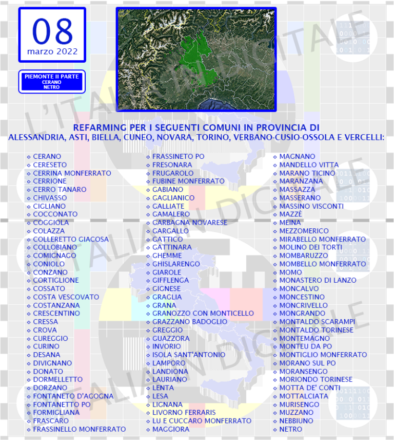 COMUNI 08 marzo piemonte 2