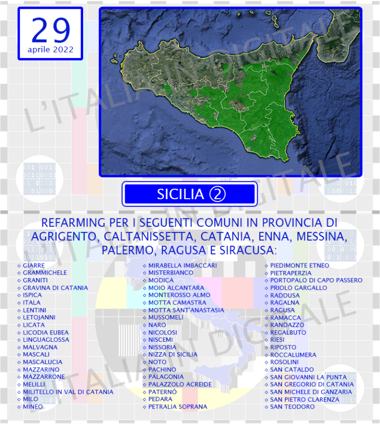 COMUNI 29 aprile sicilia 2
