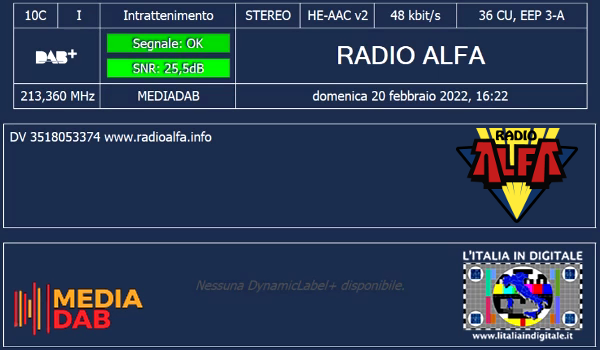 04 - Mux MEDIADAB (PIEMONTE) - RADIO ALFA