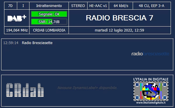 14 - Mux CR DAB (LOMBARDIA) - RADIO BRESCIA 7