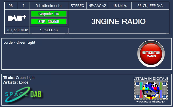 01 - 3NGINE RADIO - Mux SPACEDAB (LAZIO) 9B - 2024.09.02