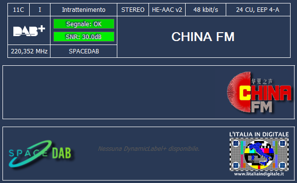 09 - CHINA FM - Mux SPACE DAB (LOMBARDIA) 11C - 2024.04.11