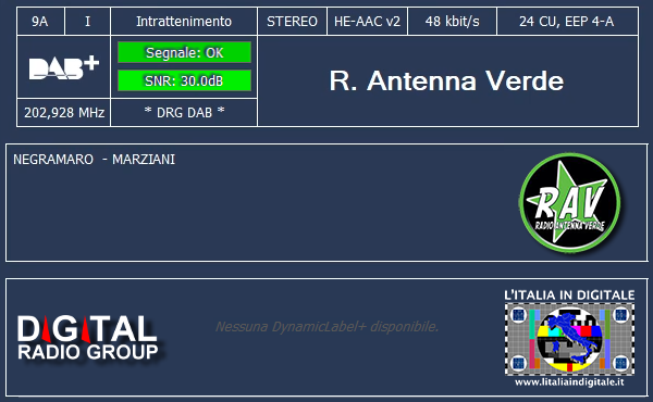 20 - R. Antenna Verde - Mux DRG DAB (LAZIO) 9A - 2025.04.04