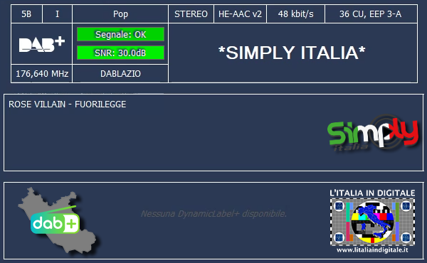 02 - SIMPLY ITALIA - Mux DAB LAZIO 5B