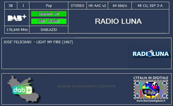 05 - RADIO LUNA - Mux DAB LAZIO 5B