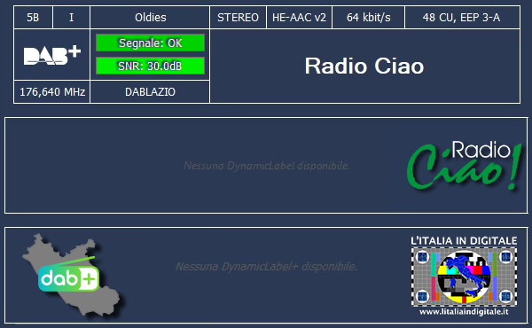 08 - Radio Ciao - Mux DAB LAZIO 5B