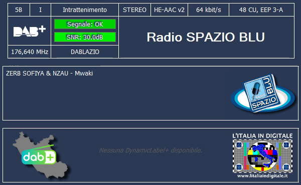 10 - Radio SPAZIO BLU - Mux DAB LAZIO 5B