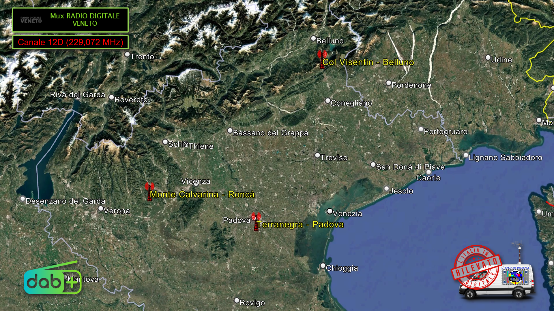 12D - Mux RADIO DIGITALE VENETO - Cartina
